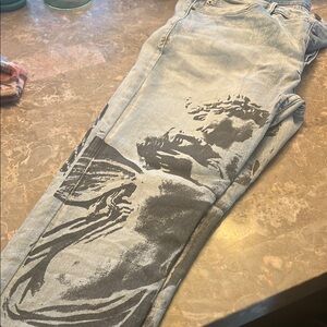 Black Skinny Jeans with Vintage Distressed Finish